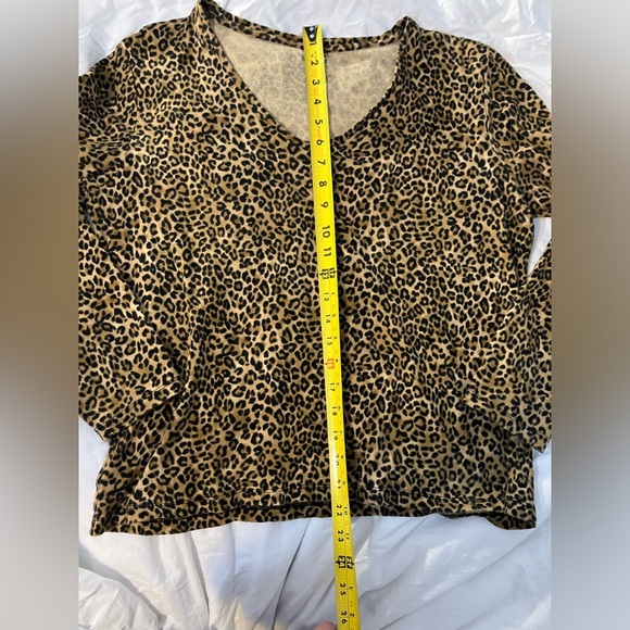 Jones New York W XL Leopard Print Long Sleeve Top - Picture 4 of 4